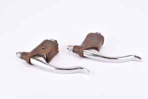 Steel non aero Brake Lever Set with brown hoods from the 1960s - 70s