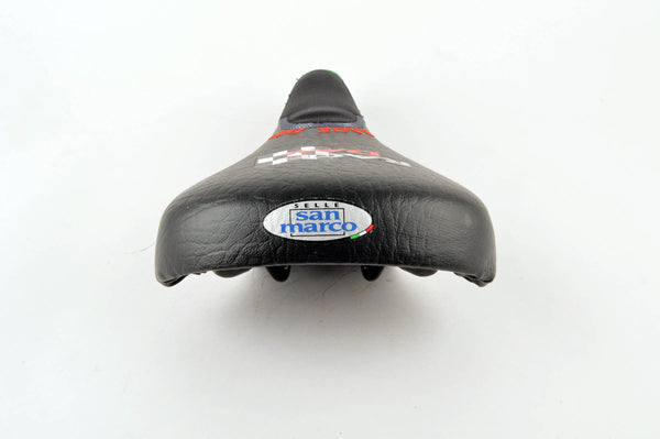Selle Vintage 90's San Marco Squadra HDP - 240mm - Cuir Noir - Occasion Italie