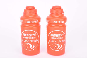 NOS set of 2 Andriolo Made in Italy red Enervit 81' Giro d'Italia 500ml water bottles