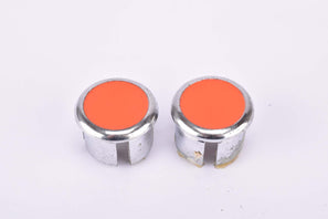 NOS chrome and red CicloLinea handlebar end plugs