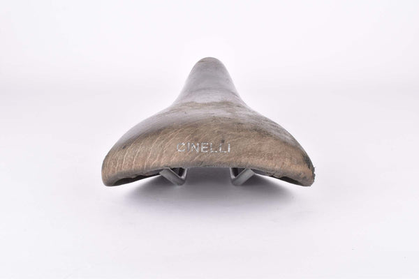 Selle Cinelli Unicanitor N°4 Cuir Noir – Patine Superbe – Vintage Italie (pour Vélo De Route)