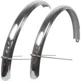VeloOrange 700c Fluted Fenders, 63mm - Silver and Black