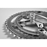 VeloOrange Grand Cru Drillium 110 Fluted Double Crankset, Silver and Black