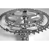 VeloOrange Grand Cru Drillium 110 Fluted Double Crankset, Silver and Black