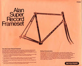 Silver anodized Alan Mod. Super Record Strada vintage aluminum frame set in 61.8 cm (c-t) 60 cm (c-c) from 1980