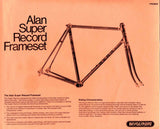 Silver anodized Gartner Select (Alan Super Mod. Record Strada) vintage aluminum frame set in 53.8 cm (c-t) 52 cm (c-c) from 1984