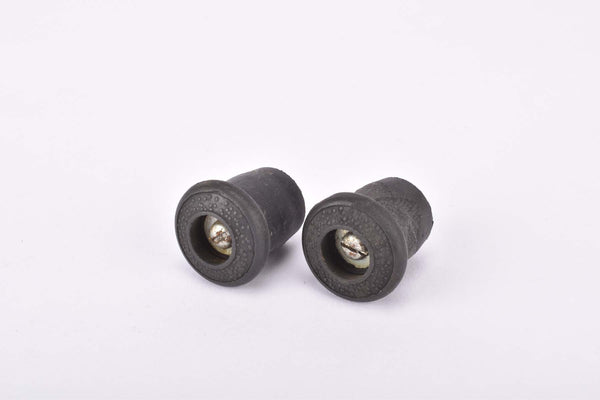 Black adjustable / Expandable rubber  handlebar end plugs to screw on from the 1960s