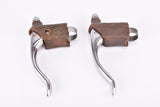 Steel non aero Brake Lever Set with brown hoods from the 1960s - 70s