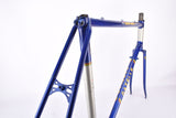 Dark Blue and champagne (Baikalblauw) Gazelle Champion Mondial A-Frame (AB-Frame) vintage road bike steel frame set in 60 cm (c-t) / 58 cm (c-c) with Reynolds 531 tubing and Campagnolo dropouts from ~1979