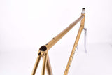 Golden L´Expres vintage steel road bike frame set set in 57.5 cm (c-t) / 56.5 cm (c-c) with Ishiwata 022 tubing and Shimano dropouts from the 1970s ~ 1980s