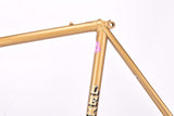 Golden L´Expres vintage steel road bike frame set set in 57.5 cm (c-t) / 56.5 cm (c-c) with Ishiwata 022 tubing and Shimano dropouts from the 1970s ~ 1980s