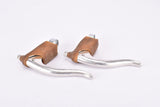 NOS Balilla non-aero brake lever set with brown Lic. Vittoria hoods from the 1940s / 1950s