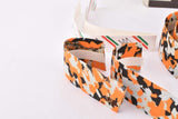 NOS/NIB 3ttt cork orange/black/grey handlebar tape with silver end plugs from the 1980s
