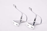 NOS Campagnolo Fermapiedi chromed steel Toe Clips with Shield Logo in size L 1980s / 1990s