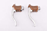NOS CLB Professionnel (anodized) non-aero Brake Lever Set with brown hoods 1970s