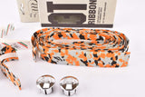NOS/NIB 3ttt cork orange/black/grey handlebar tape with silver end plugs from the 1980s