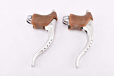 NOS CLB Professionnel (anodized) non-aero Brake Lever Set with brown hoods 1970s