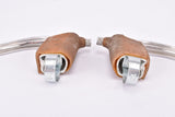 NOS Balilla non-aero brake lever set with brown Lic. Vittoria hoods from the 1940s / 1950s
