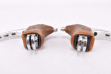 NOS CLB Professionnel (anodized) non-aero Brake Lever Set with brown hoods 1970s