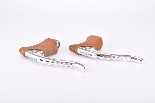 NOS Shimano 600 New EX #BL-6208 brake lever set with brown hoods from the 1980s