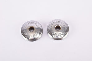 Suntour Superbe chromed metal crank set dust caps from the 1970s - 1980s