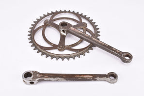 Pre War WWII deep fluted 3-arm cottered steel crank set with 44 teeth in 170 mm from the 1930s - 1940s