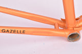 Orange and Blue (cognac and brussel blauw) Gazelle Champion Mondial "AA-Frame"  Criterium / Time Trial frame set in 59 cm (c-t) / 57.5 cm (c-c) with Reynolds 531 tubing and Campagnolo dropouts from the late 1978