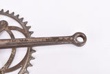 Pre War WWII deep fluted 3-arm cottered steel crank set with 44 teeth in 170 mm from the 1930s - 1940s