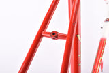 Red and White Vittorio vintage road bike steel frame set in 54.5 cm (c-t) / 52.5 cm (c-c) with Columbus SL tubing and Campagnolo dropouts from the 1980s