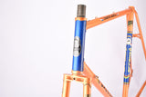 Orange and Blue (cognac and brussel blauw) Gazelle Champion Mondial "AA-Frame"  Criterium / Time Trial frame set in 59 cm (c-t) / 57.5 cm (c-c) with Reynolds 531 tubing and Campagnolo dropouts from the late 1978