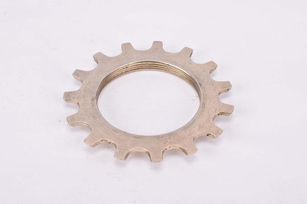 NOS Shimano Dura-Ace #MF-7150 / #MF-7160 (#FA-100 / #FA-110) golden Cog threaded on inside (#BC40), 5-speed and 6-speed Freewheel Sprocket with 15 teeth #1241514 from the 1970s - 1980s