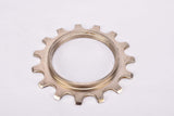 NOS Shimano Dura-Ace #MF-7150 / #MF-7160 (#FA-100 / #FA-110) golden Cog threaded on inside (#BC40), 5-speed and 6-speed Freewheel Sprocket with 15 teeth #1241514 from the 1970s - 1980s