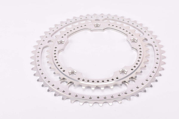 NOS Stronglight (Peugeot) 104 Bis big and small drilled Chainring set with 50/38 teeth and 122 mm BCD from the 1980s