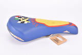 NOS Blue, yellow and red Selle San Marco Rolls Due Race Day Unisex Saddle from 1999
