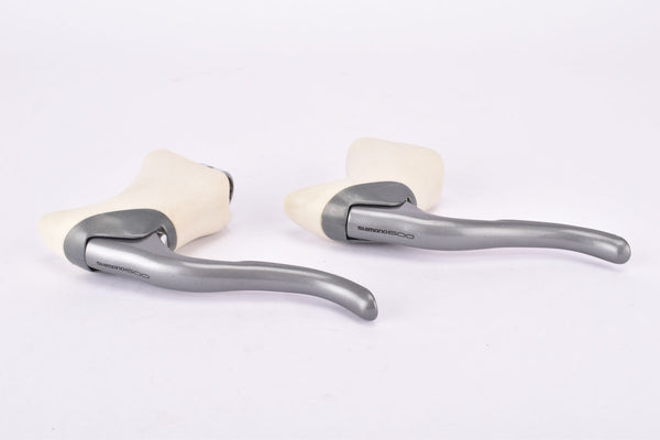 NOS Shimano 600 Ultegra #BL-6403 aero brake lever set with white hoods from the 1990s NOS