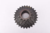 NOS Black Suntour APII 7-speed PowerFlo Accushift Plus II Cassette with 13-28 teeth from the 1990s