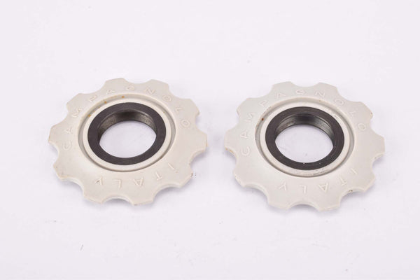 NOS White Campagnolo C-Record and Croce d'Aune #2302007 rear derailleur bearing Pulley / Jockey Wheel Roller set from the 1980s