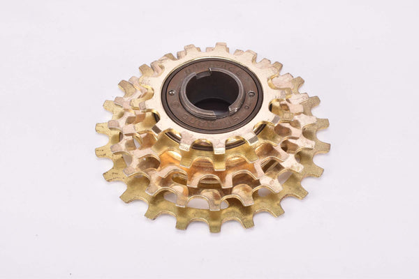 NOS Shimano first generation Dura-Ace #FA-100 5-speed golden Freewheel with 13-23 teeth and english/italian thread from the early  1970s
