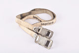 Vintage White Lapize leather pedal toe clip straps from the 1980s