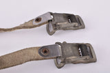 Vintage White Lapize leather pedal toe clip straps from the 1980s
