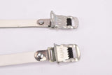NOS white AFA leather toe clip straps