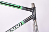 Black and neon green full pantographed Chesini Capriolo Special MTB Hardtail frame set in 49.0 cm (c-t) / 47.5 cm (c-c) with Columbus Cromor OR tubing from the late 1980s
