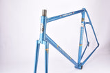 Blue (amour blauw) Gazelle Champion Mondial A-Frame frame set in 56 cm (c-t) / 54.5 cm (c-c) with Reynolds 531 tubing and Campagnolo drop outs from 1978