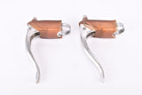 Mint Balilla Non-Aero Brake Lever Set with brown hoods from the 1950s - 1960s