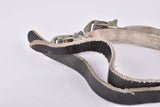 Black REG Record leather pedal toe clip straps