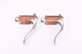 Mint Balilla Non-Aero Brake Lever Set with brown hoods from the 1950s - 1960s