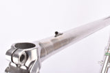 Silver anodized Vitus 979 Duralinox vintage aluminum frame set in 57.4 cm (c-t) 56 cm (c-c) with Vitus 979 Dural All Aluminium tubing from 1985