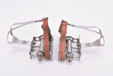 Lyotard 36 chromed steel pedals early Version with Alfredo Binda Strap from the 1950s - 1960s - defective