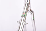 Silver anodized Vitus 979 Duralinox vintage aluminum frame set in 57.4 cm (c-t) 56 cm (c-c) with Vitus 979 Dural All Aluminium tubing from 1985
