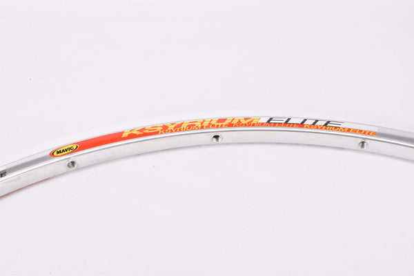 NOS silver Mavic Ksyrium Elite QRM+ tubeless single front rim in 28"/622mm with 18 holes from the mid 2000s